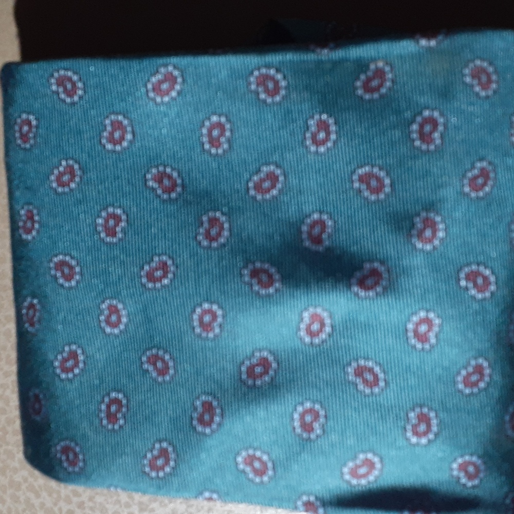 NWOT Morgan Hart 100% Silk Teal Paisley Patterned Neck Tie